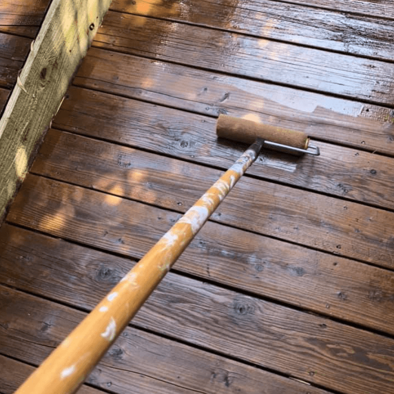 Applying Deck Stain With A Roller